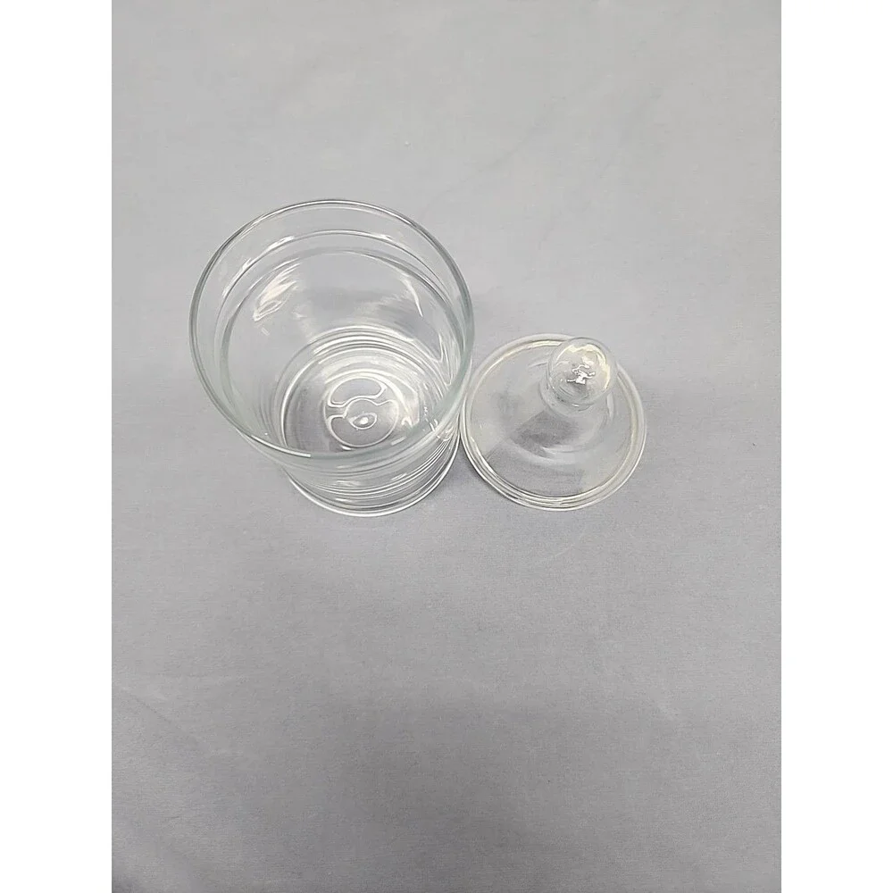 Vintage Glass Apothecary Jar With Lid For Candy Or Trinkets Clear Glass